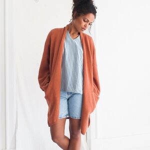 Bare Knitwear cotton terracotta orange cardigan